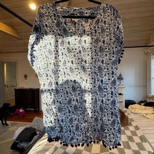 Tuckernuck Blue and White Floral Cover-Up
